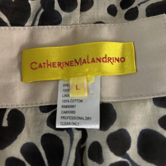 Catherine Malandrino Beige White Appliqué Full Zip Jacket Size Large - Picture 4 of 10